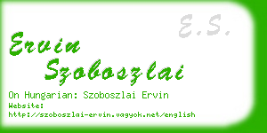 ervin szoboszlai business card